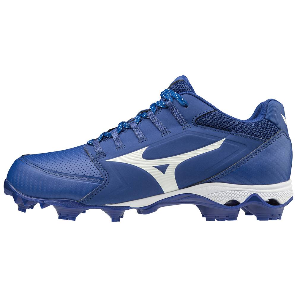 Tenis Softball Mizuno 9-Spike Advanced Finch Elite 4 TPU Molded - Mulher - Azul Marinho/Branco - BVN